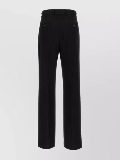 Totême Flare Pants With Belt Loops And Buttoned Back Pockets In Black
