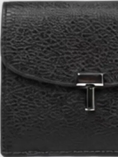 Totême Leather Card Holder In Black