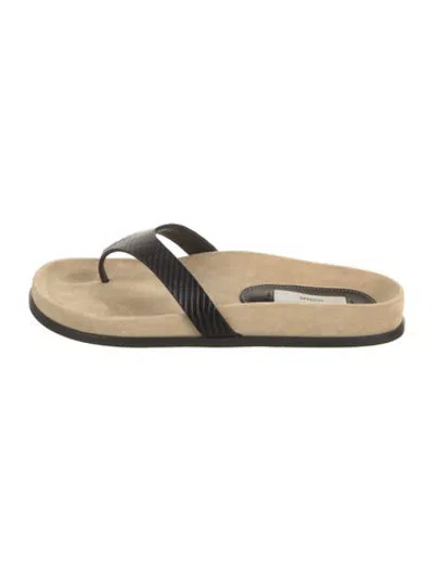 Pre-owned Totême Leather Flip Flops In Neutrals
