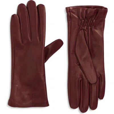 Totême Toteme Leather Gloves In Bordeaux