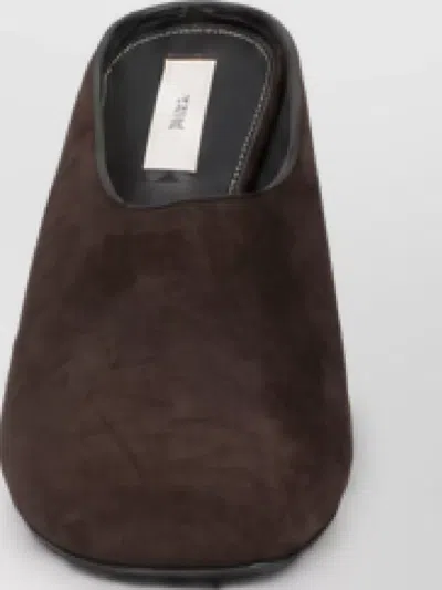 Totême Leather Heeled Mules In Brown