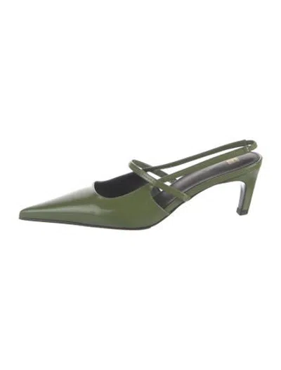 Pre-owned Totême Leather Slingback Pumps In Green