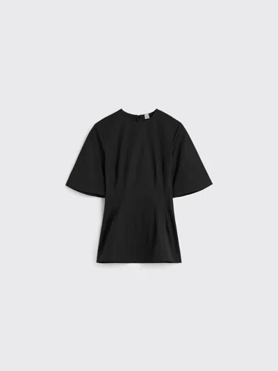 Totême Sculptural Cotton Top In Black
