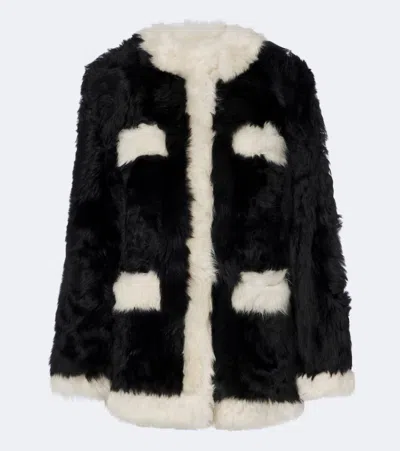 Totême Shearling Jacket In Black
