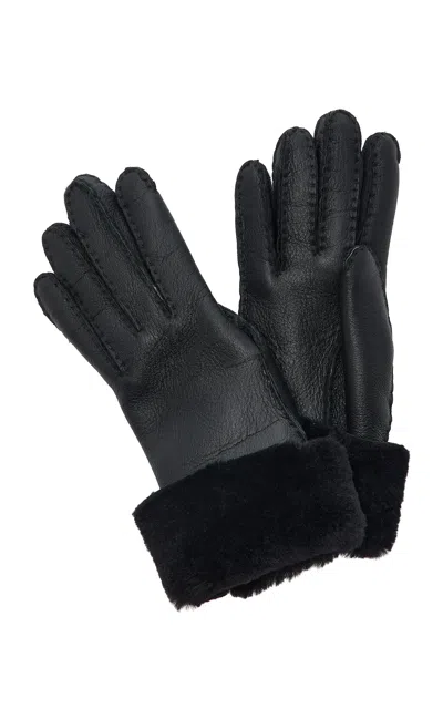 Totême Toteme Shearling Lined Gloves In Black