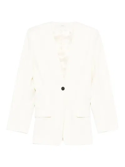Totême Slouch Buttoned Blazer In White