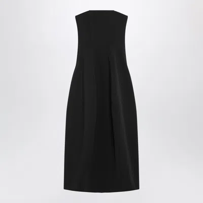 Totême Toteme Strapless Balloon Dress With Internal Corset And Pockets In Black