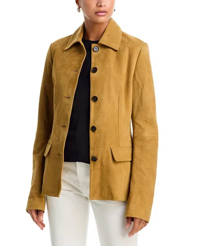 Totême Suede Cinched Jacket In Brown