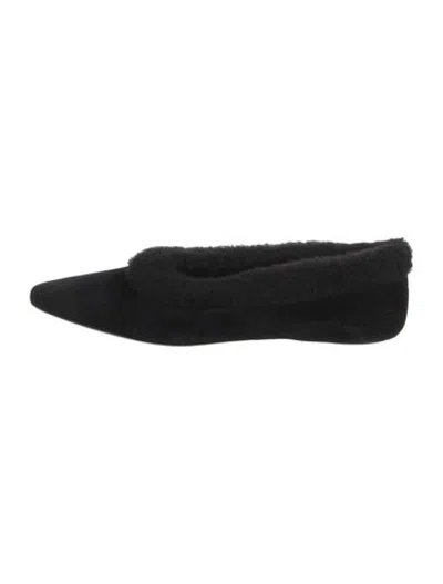 Pre-owned Totême Suede Slippers In Black