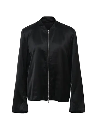 Pre-owned Totême Zippered Loose-sleeve Bomber Jacket In Black
