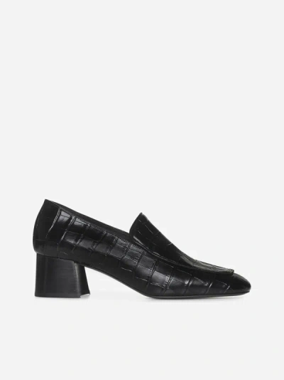 Totême Animalier Embossed Leather Loafers In Black