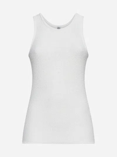 Totême Boucle' Knit Tank Top In White