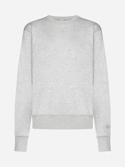 Totême Cotton Sweatshirt In Grey Melange