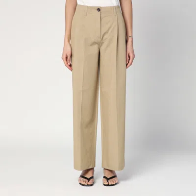 Totême Desert-coloured Pants In Cotton In Beige