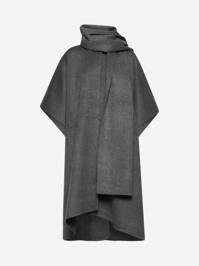 Totême Grey Wool Scarf Coat