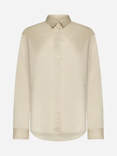 Totême Logo Cotton-blend Shirt In Neutral