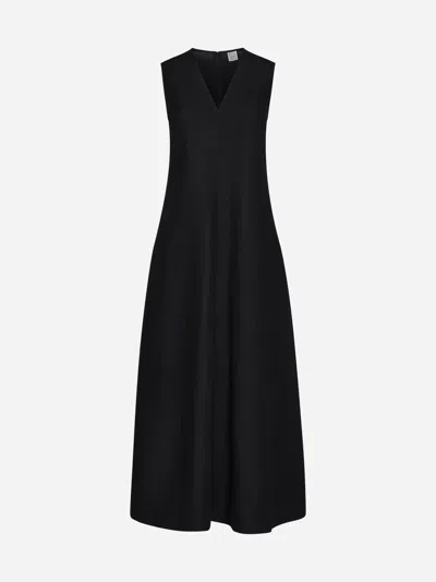 Totême Lyocell Long Dress In Black