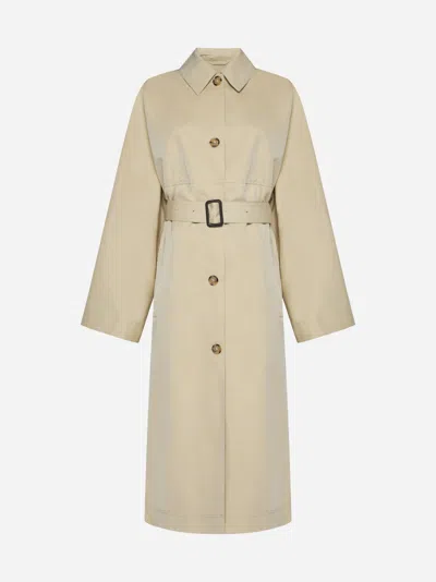 Totême Organic Cotton And Silk-blend Trench Coat In Sand