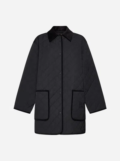 Totême Oversized Corduroy-trimmed Quilted Organic Cotton-blend Jacket In Black