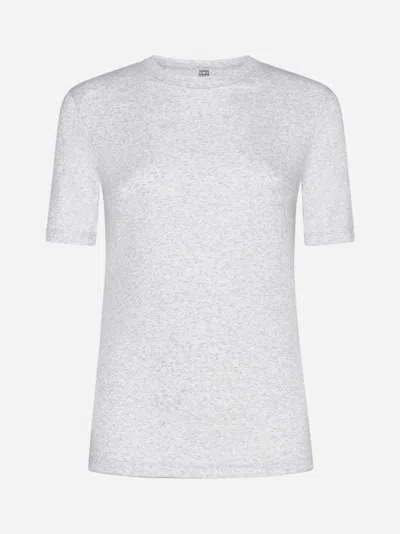 Totême Rib-knit Cotton T-shirt In White