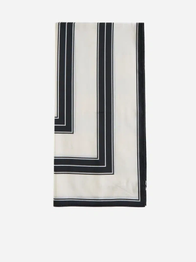 Totême Striped Cotton And Silk Scarf In Multi