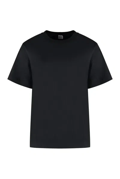 Totême Ribbed Stretch-cotton Jersey T-shirt In Black