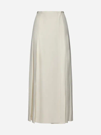 Totême Viscose Wrap Long Skirt In Snow