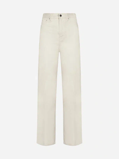 Totême Wide Leg Jeans In Ecru