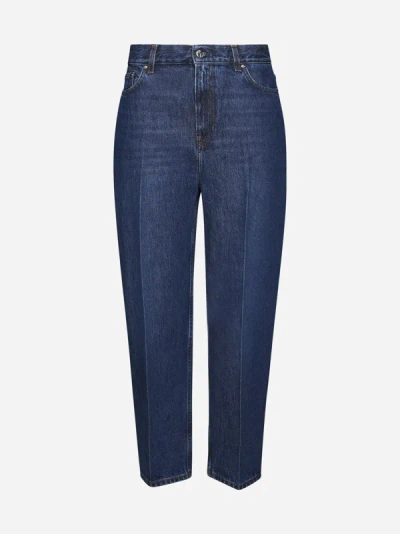 Totême Wide Tapered Leg Jeans In Dark Blue