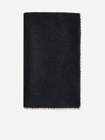 Totême Wool And Cashmere Scarf In Grey Melange