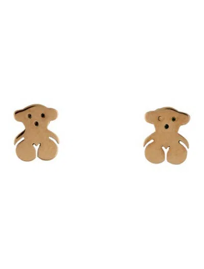 Pre-owned Tous 18k Bear Stud Earrings In Multicolor