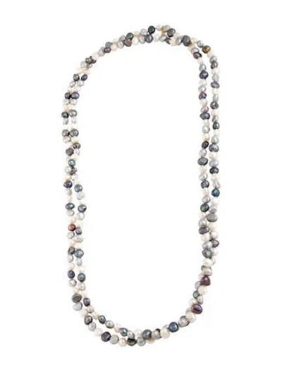 Pre-owned Tous 18k Pearl Bead Strand Necklace, 62" In Multicolor