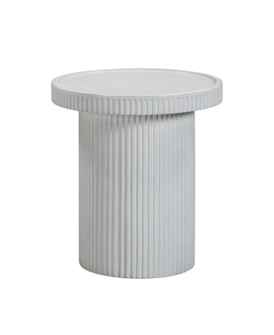 Tov Furniture 1 Pc. Concrete Side Table In White