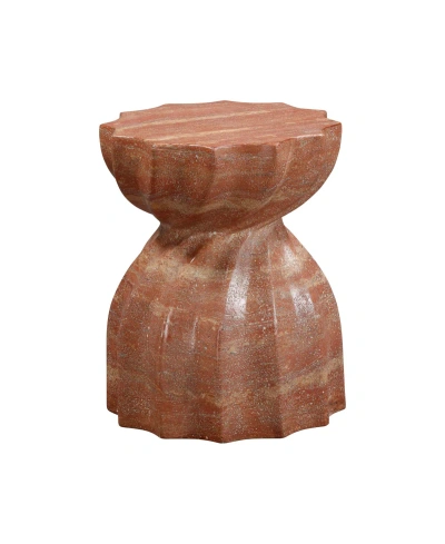 Tov Furniture 1 Pc. Faux Sandstone Indoor, Outdoor Concrete Stool In Red