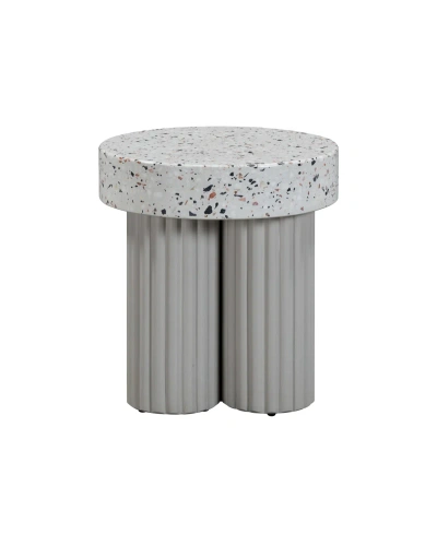 Tov Furniture 1 Pc. Faux Terrazzo Indoor, Outdoor Round Side Table