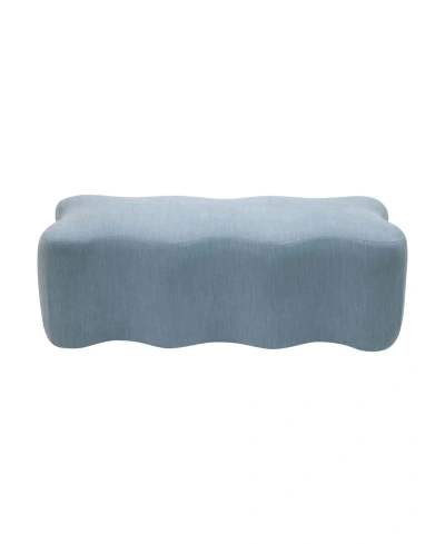 Tov Furniture 1 Pc. Linen Bench In Blue