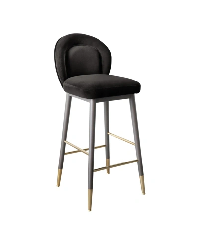 Tov Furniture 1 Pc. Velvet Counter Stool In Dark Gray