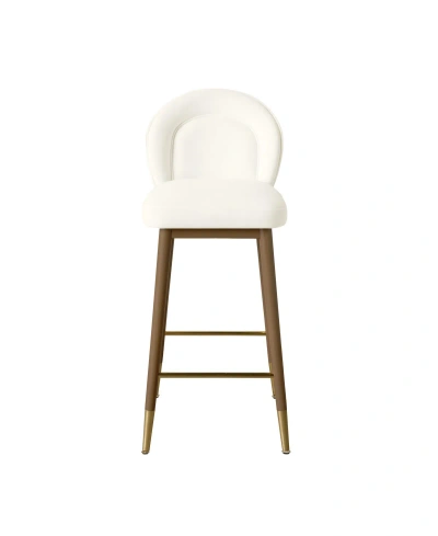 Tov Furniture 1 Pc. Velvet Counter Stool In Cream