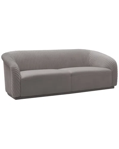 Tov Yara Pleated Grey Velvet Sofa