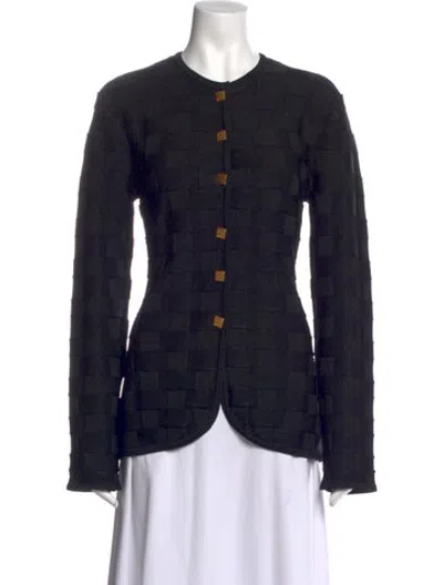 Pre-owned Tove Patterned Open Front Sweater In Black
