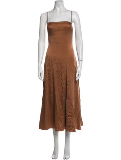 Pre-owned Tove Silk Midi Length Dress In Orange