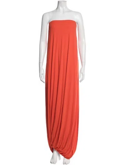Pre-owned Tove Strapless Long Dress In Orange