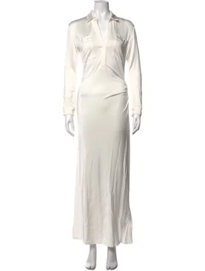 Pre-owned Tove V-neck Long Dress In White