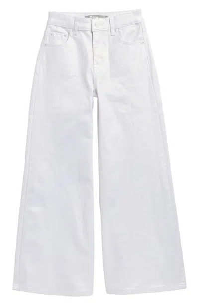 Tractr Kids' Coated Wide Leg Jeans In White