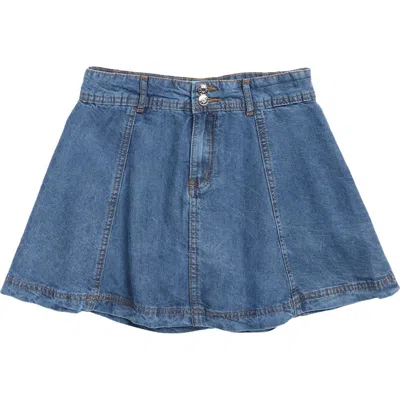 Tractr Kids' Denim Circle Skirt In Blue