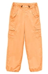 Tractr Kids' Parachute Cargo Pants In Cantaloupe