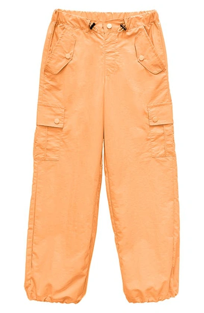 Tractr Kids' Parachute Cargo Pants In Cantaloupe