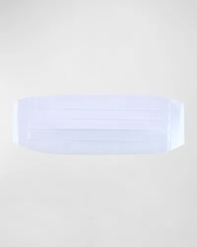 Trafalgar Men's Sutton Pleated Satin Cummerbund In White
