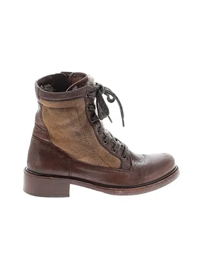 Pre-owned Trask Ankle Boots In Brown