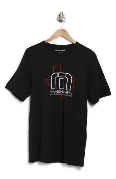 Travis Mathew Bucking Bull Crewneck Cotton Graphic T-shirt In Black